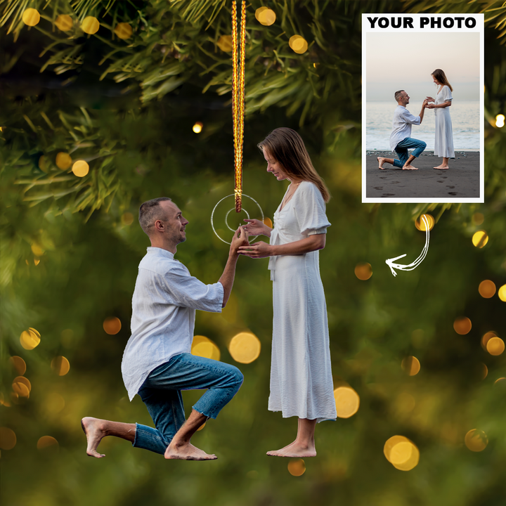 Marriage Proposal - Personalized Photo Mica Ornament - Christmas, Valentine's Day,Anniversary, Gift For Couple, Husband, Wife