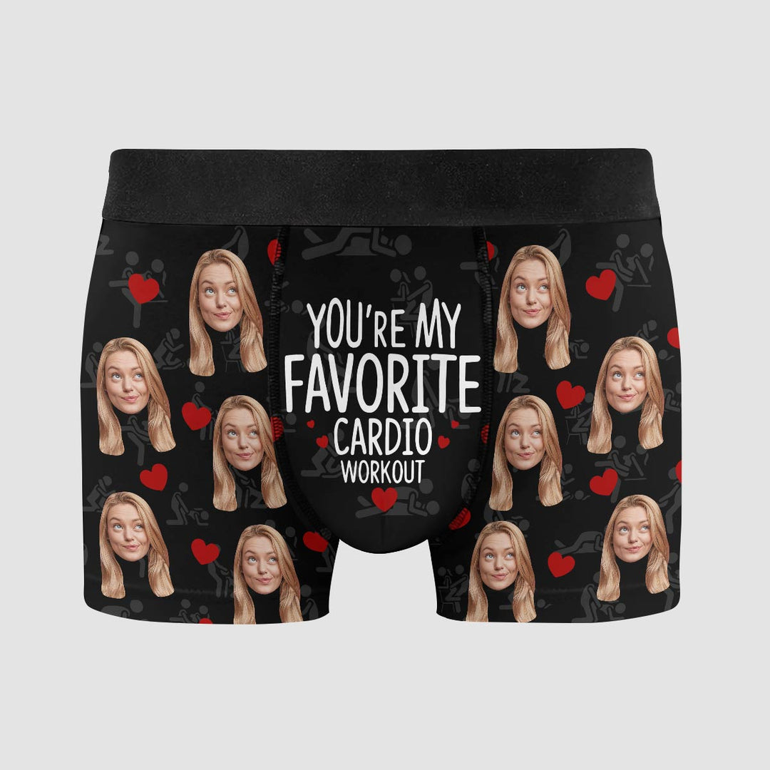 You're My Favourite Workout Custom Face - Personalized Custom Men's Boxer Briefs - Gift For Couple, Boyfriend, Husband