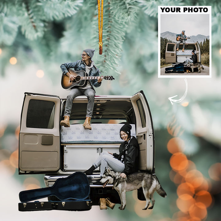 At The Back Of The Car - Personalized Photo Mica Ornament - Customized Your Photo Ornament - Christmas Gift For Family Members, Couples, Friends