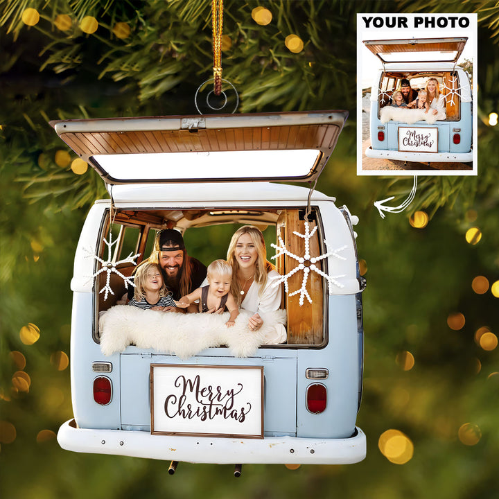 At The Back Of The Car - Personalized Photo Mica Ornament - Customized Your Photo Ornament - Christmas Gift For Family Members, Couples, Friends