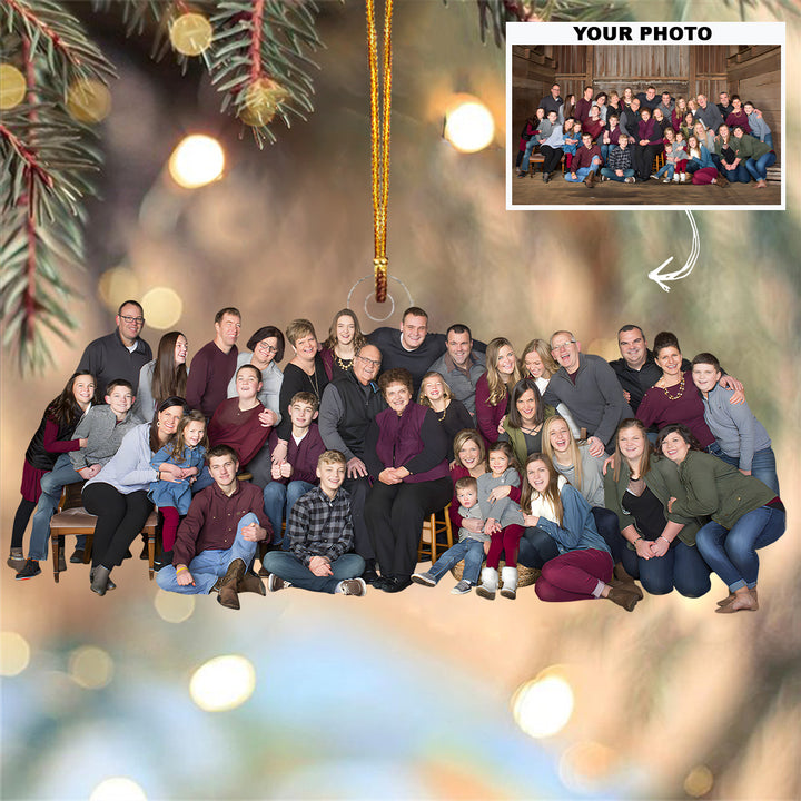 Big Family - Personalized Custom Photo Mica Ornament - Christmas Gift For Family Members, Brothers, Sisters