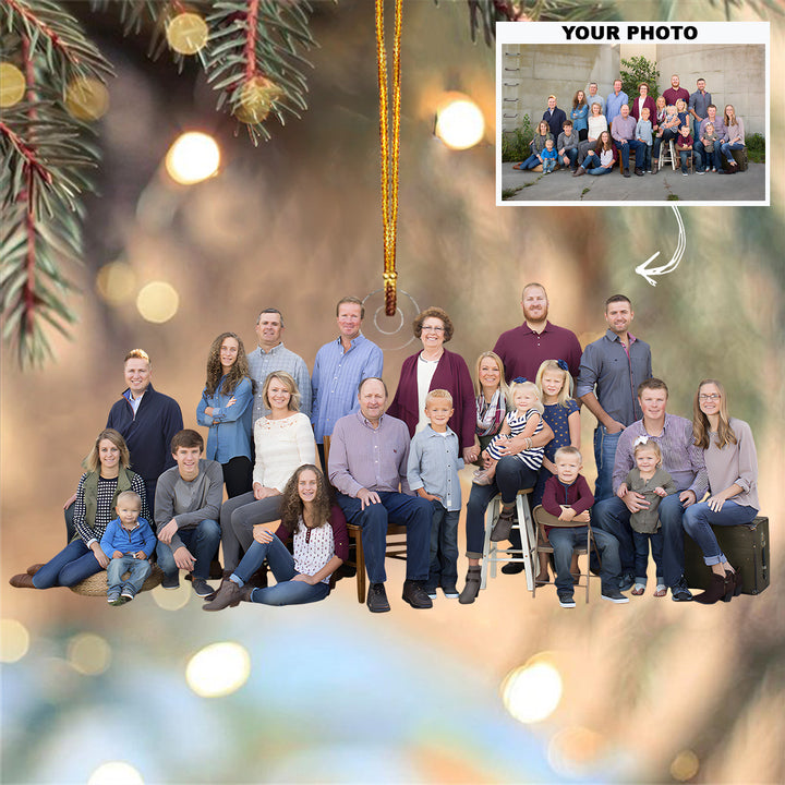 Big Family - Personalized Custom Photo Mica Ornament - Christmas Gift For Family Members, Brothers, Sisters