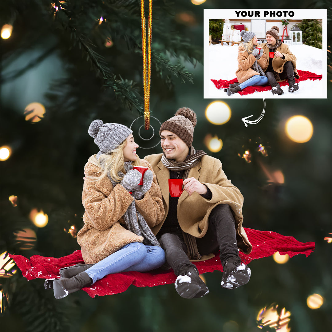 Personalized Photo Mica Ornament - Christmas, Anniversary Gift For Couple, Husband And Wife - Customized Your Photo Ornament