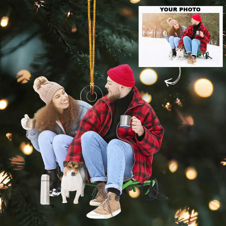 Personalized Photo Mica Ornament - Christmas, Anniversary Gift For Couple, Husband And Wife - Customized Your Photo Ornament