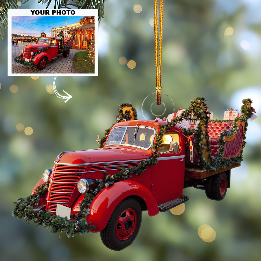 Personalized Photo Mica Ornament - Christmas, Birthday Gift For Family Member, Truck Lover - Customized Your Photo Ornament