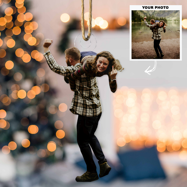 She Says Yes - Personalized Photo Mica Ornament - Customized Your Photo Ornament - Christmas Gift For Couples, Wife, Husband