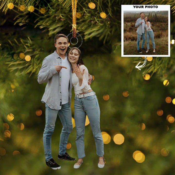 She Says Yes - Personalized Photo Mica Ornament - Customized Your Photo Ornament - Christmas Gift For Couples, Wife, Husband