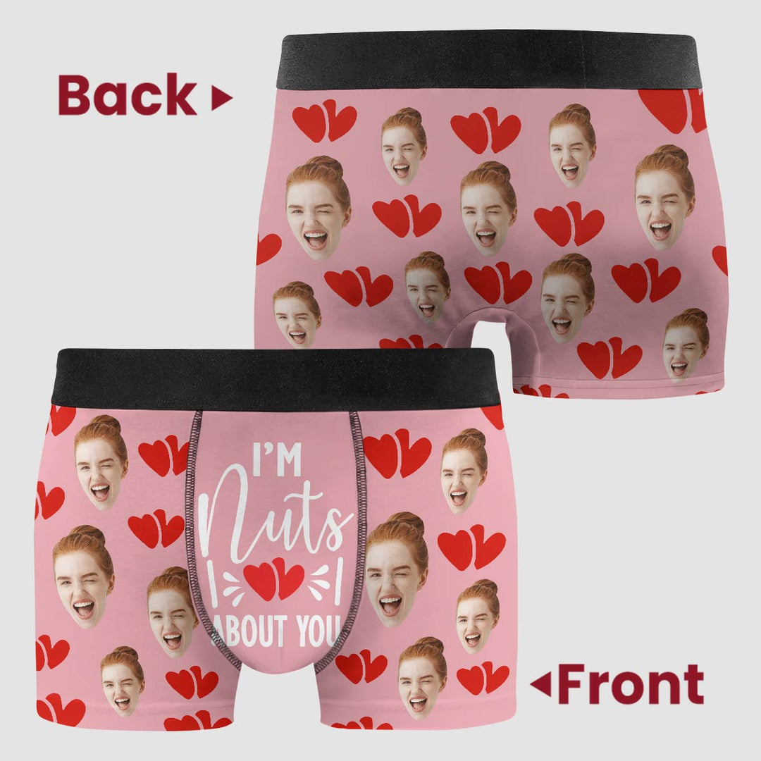 I'm Nuts About You - Personalized Custom Men's Boxer Briefs - Gift For Couple, Boyfriend, Husband