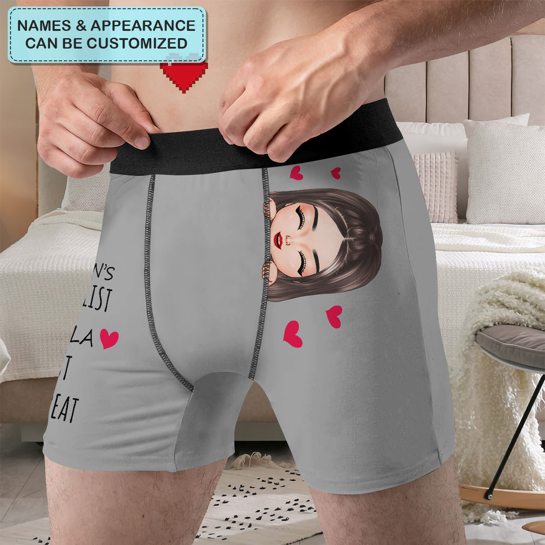 His To Do List - Personalized Custom Men's Boxer Briefs - Gift For Couple, Boyfriends, Husband