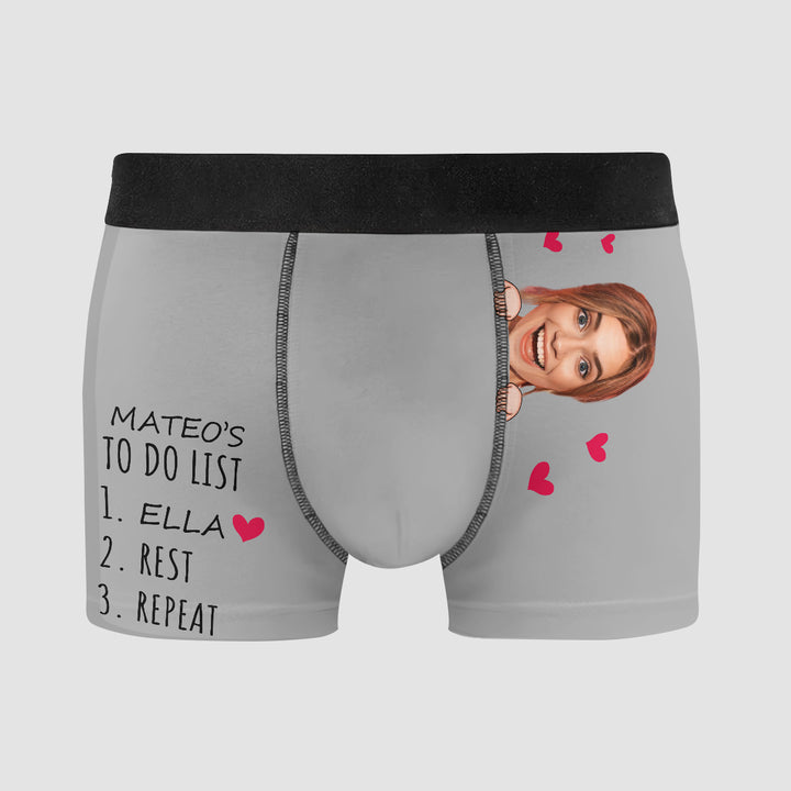 His To Do List - Personalized Custom Men's Boxer Briefs - Gift For Couple, Boyfriends, Husband