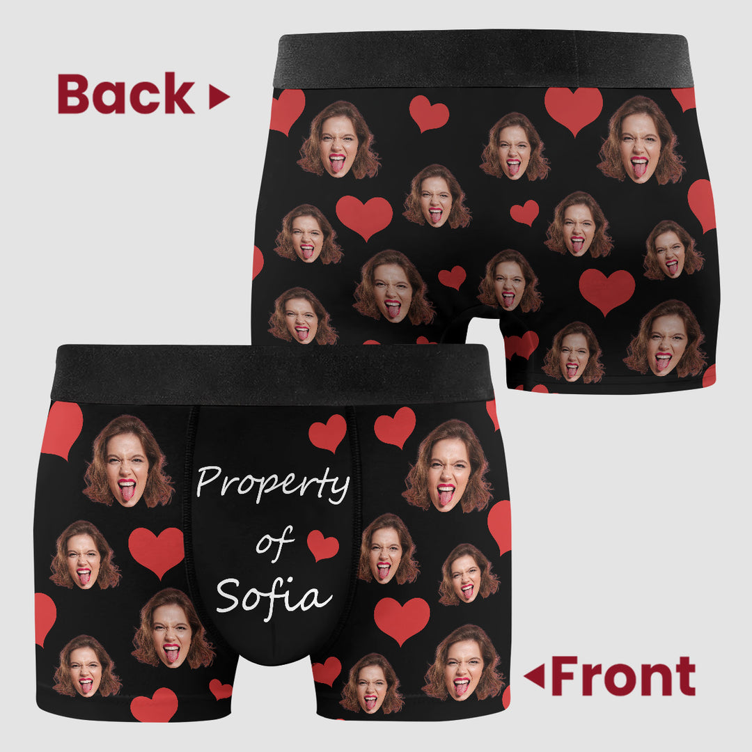 Property Of Me - Personalized Custom Men's Boxer Briefs - Gift For Couple, Boyfriend, Husband
