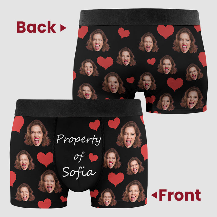 Property Of Me - Personalized Custom Men's Boxer Briefs - Gift For Couple, Boyfriend, Husband