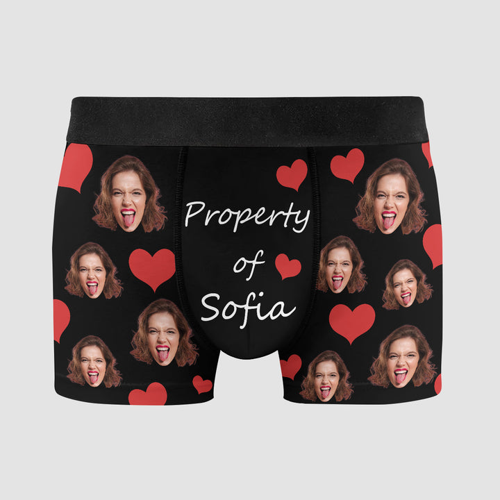 Property Of Me - Personalized Custom Men's Boxer Briefs - Gift For Couple, Boyfriend, Husband