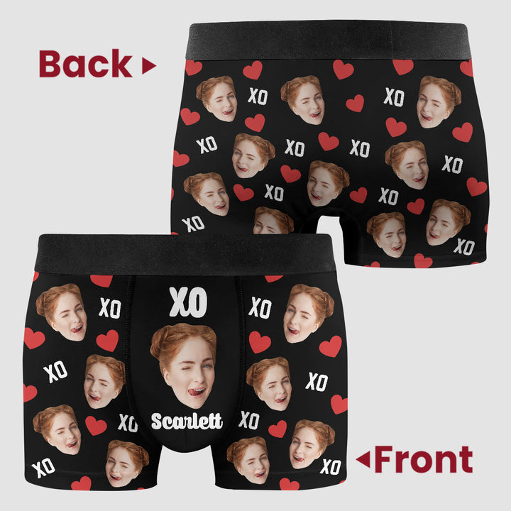 XO You - Personalized Custom Men's Boxer Briefs - Gift For Couple, Boyfriend, Husband