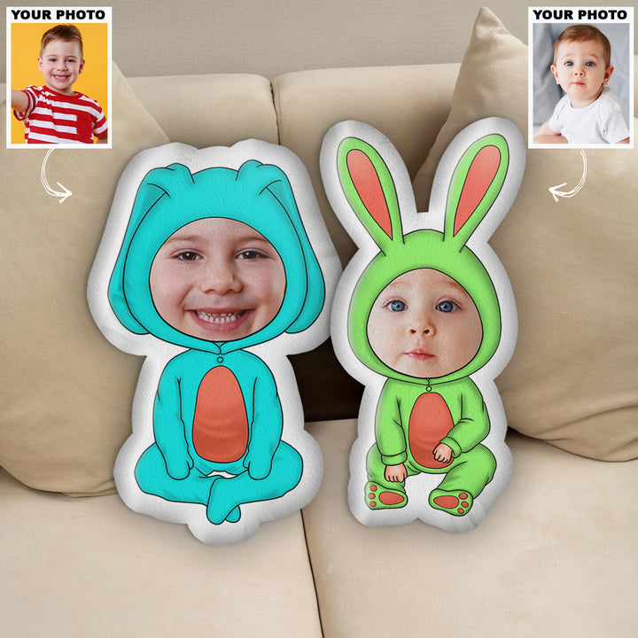 Easter Kid - Personalized Custom Shape Pillow - Gift For Family Members