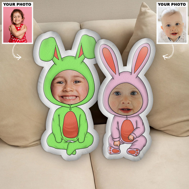 Easter Kid - Personalized Custom Shape Pillow - Gift For Family Members