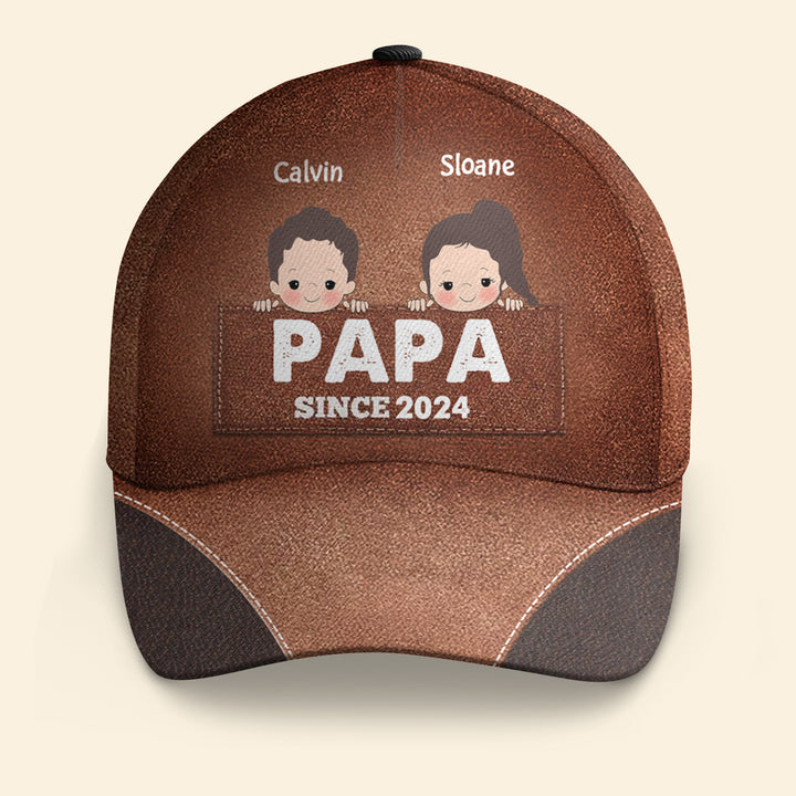 Papa Since - Personalized Custom Classic Cap - Father's Day Gift For Dad, Grandpa