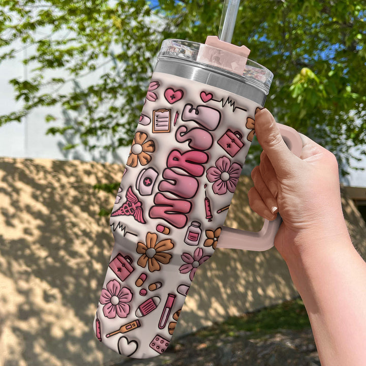 Nurse's Life - Tumbler with Handle - Gift for Nurse - NCU0TT011