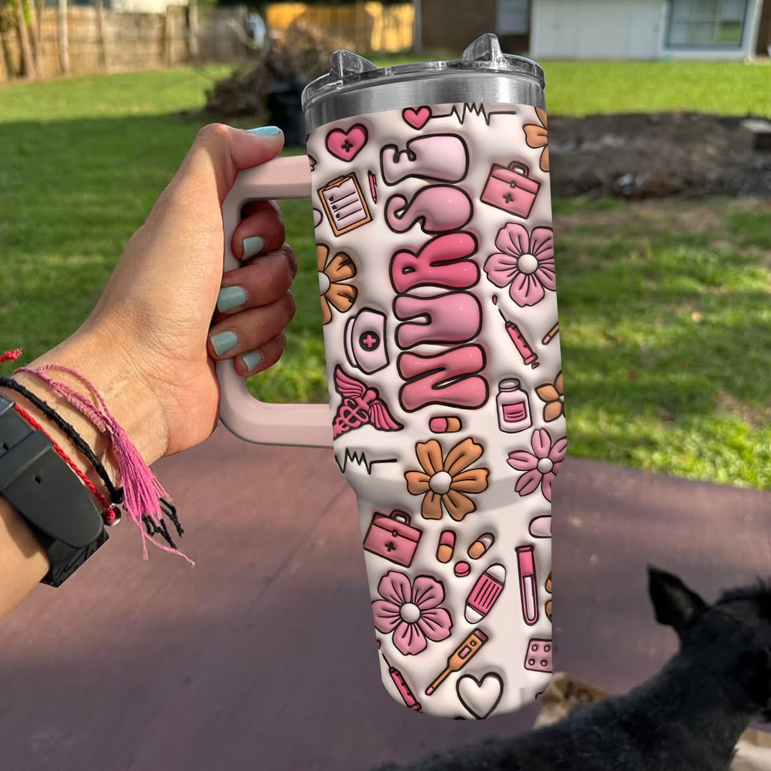Nurse's Life - Tumbler with Handle - Gift for Nurse - NCU0TT011