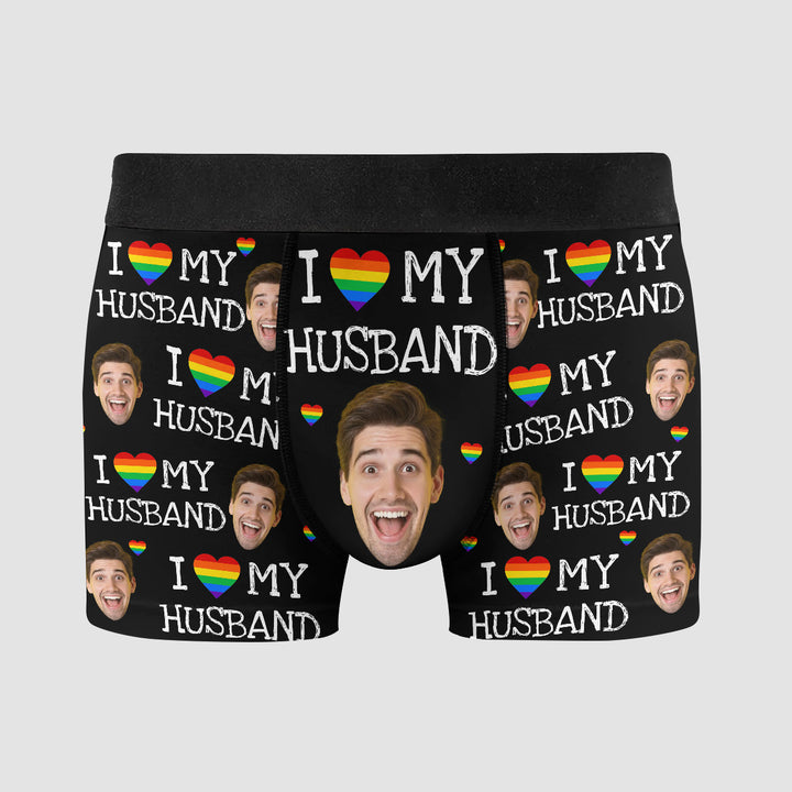 I Love My Husband - Personalized Custom Men's Boxer Briefs - Gift For Couple, Boyfriend, Husband