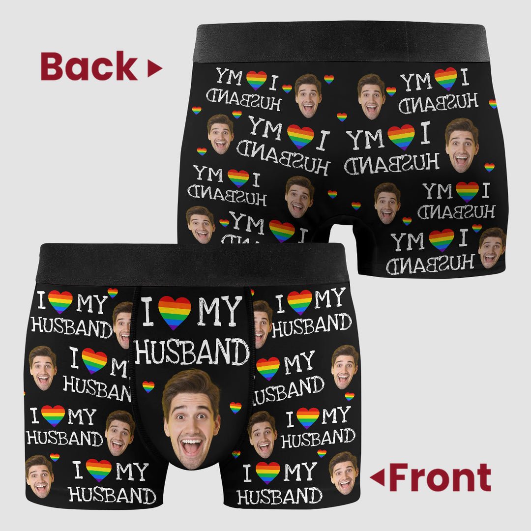 I Love My Husband - Personalized Custom Men's Boxer Briefs - Gift For Couple, Boyfriend, Husband