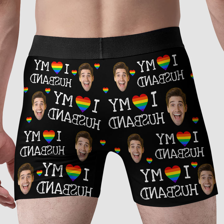 I Love My Husband - Personalized Custom Men's Boxer Briefs - Gift For Couple, Boyfriend, Husband