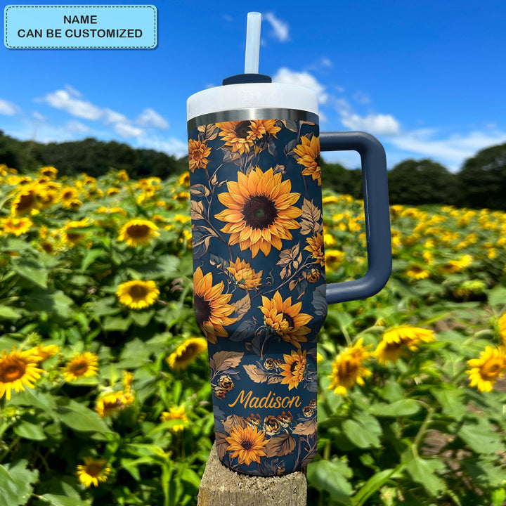 Sunflower - Tumbler With Handle - Gift For Sunflower lover - NCU0DV006