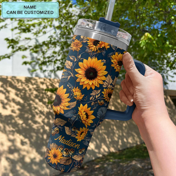 Sunflower - Tumbler With Handle - Gift For Sunflower lover - NCU0DV006
