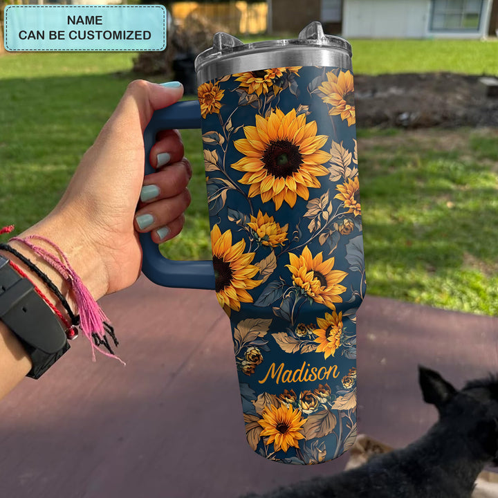 Sunflower - Tumbler With Handle - Gift For Sunflower lover - NCU0DV006