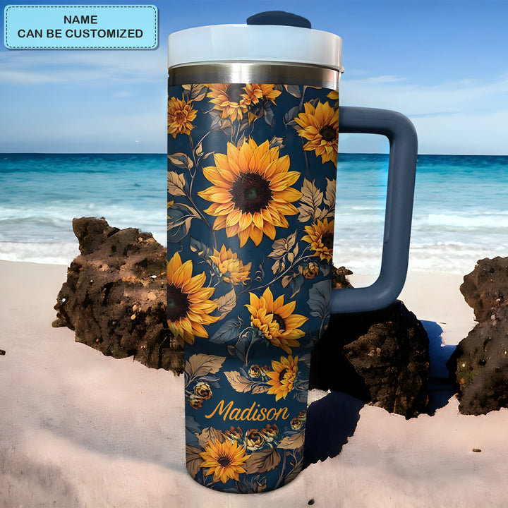 Sunflower - Tumbler With Handle - Gift For Sunflower lover - NCU0DV006