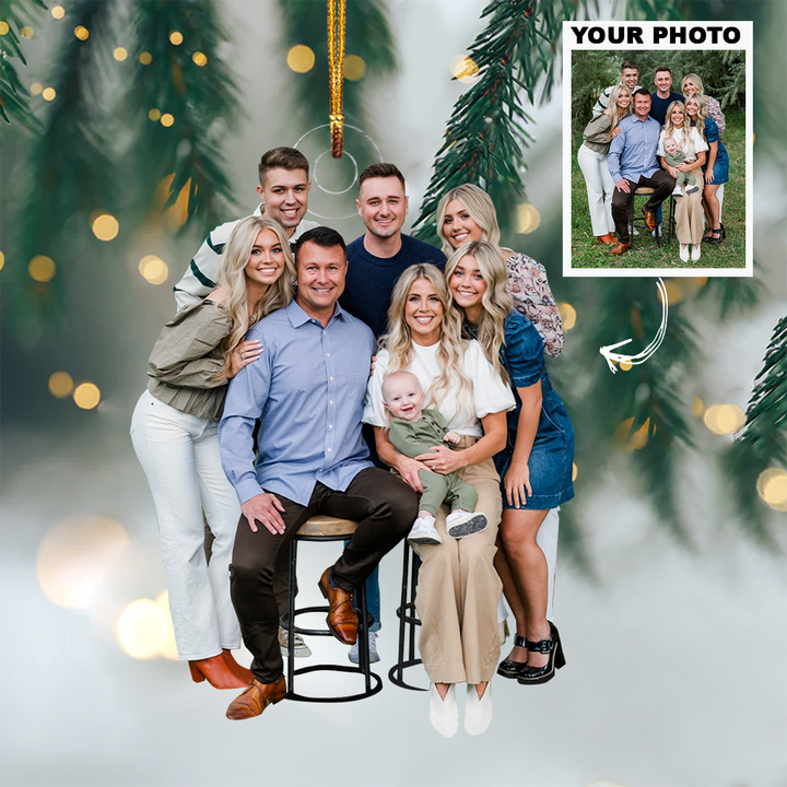 Our Big Family - Personalized Custom Photo Mica Ornament - Christmas Gift For Family, Family Members