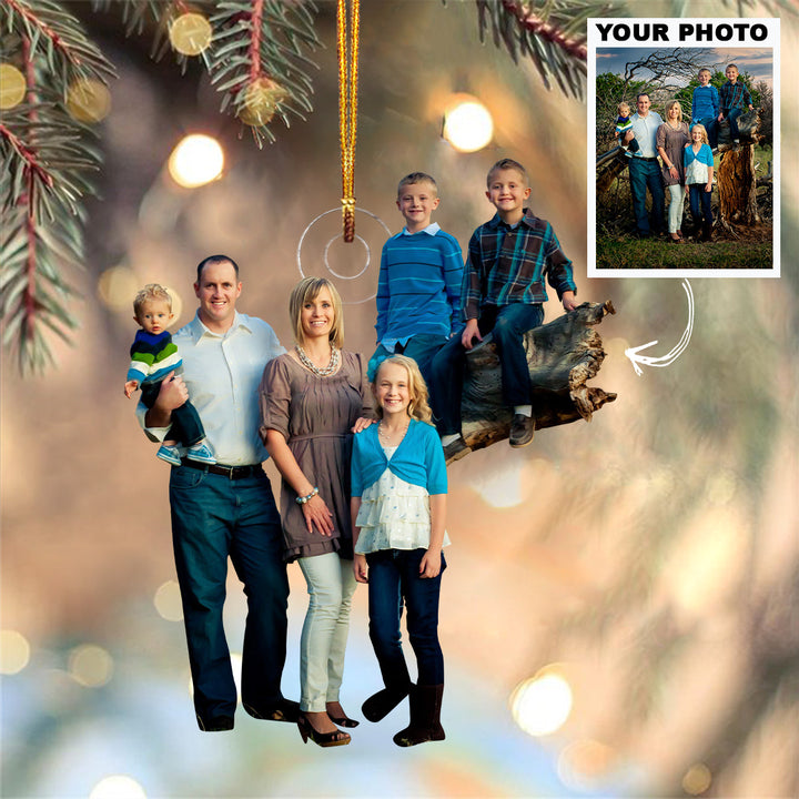 Customized Photo Ornament this Christmas Our Family V2 - Personalized Photo Mica Ornament - Christmas Gift For Family Members