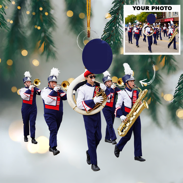 Marching Band - Personalized Photo Mica Ornament - Customized Your Photo Ornament - Christmas Gift For Music Lovers, Friends