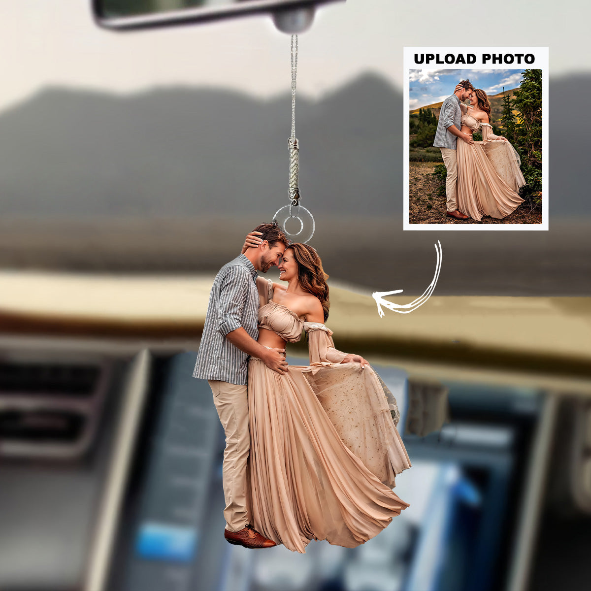 Personalized Car Hanging Ornament - Custom Your Photo UPL0HD055