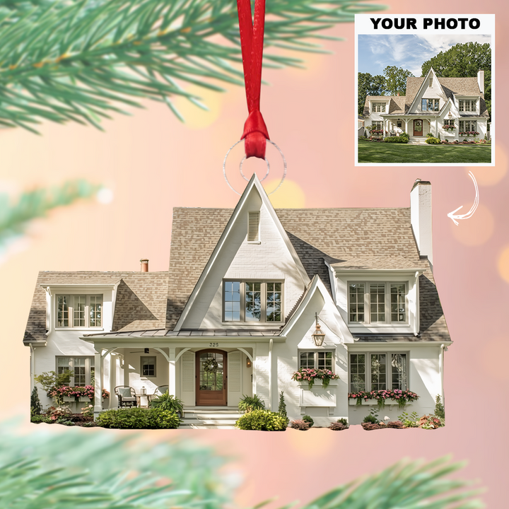 Home Sweet Home - Personalized Photo Mica Ornament - Customized Your Photo Ornament - Christmas Gift For Family Members