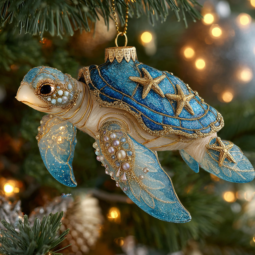 Majestic Ocean Turtle Mica Ornament NCU0HT092