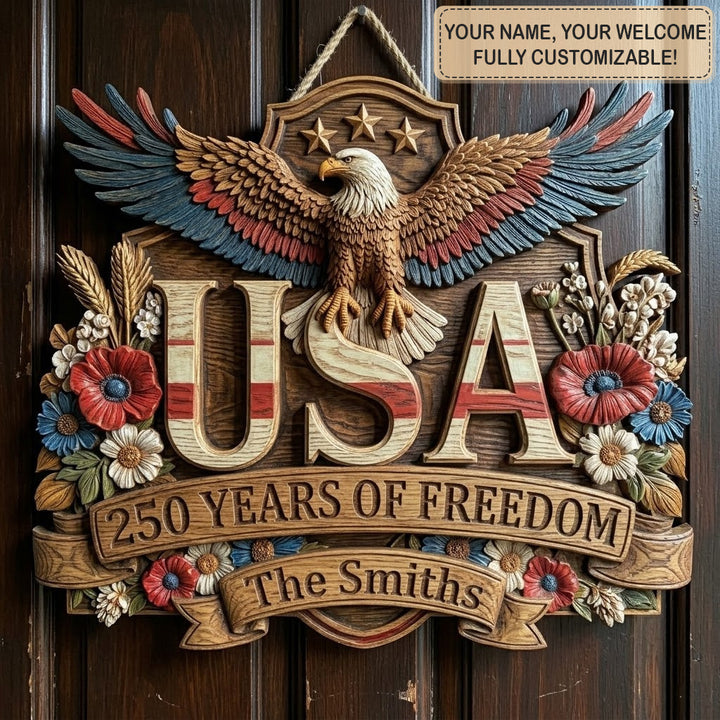 Majestic USA Freedom Personalized Custom Door Sign AGC0VL066