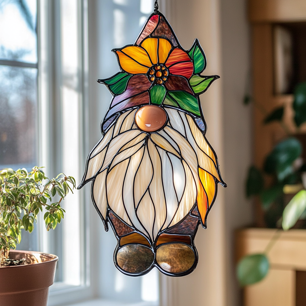 Maple Leaf Gnome - Window Hanging Suncatcher NCU0PD166