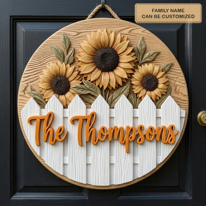 Meadow Fence Personalized Custom Door Sign AGC0VL053