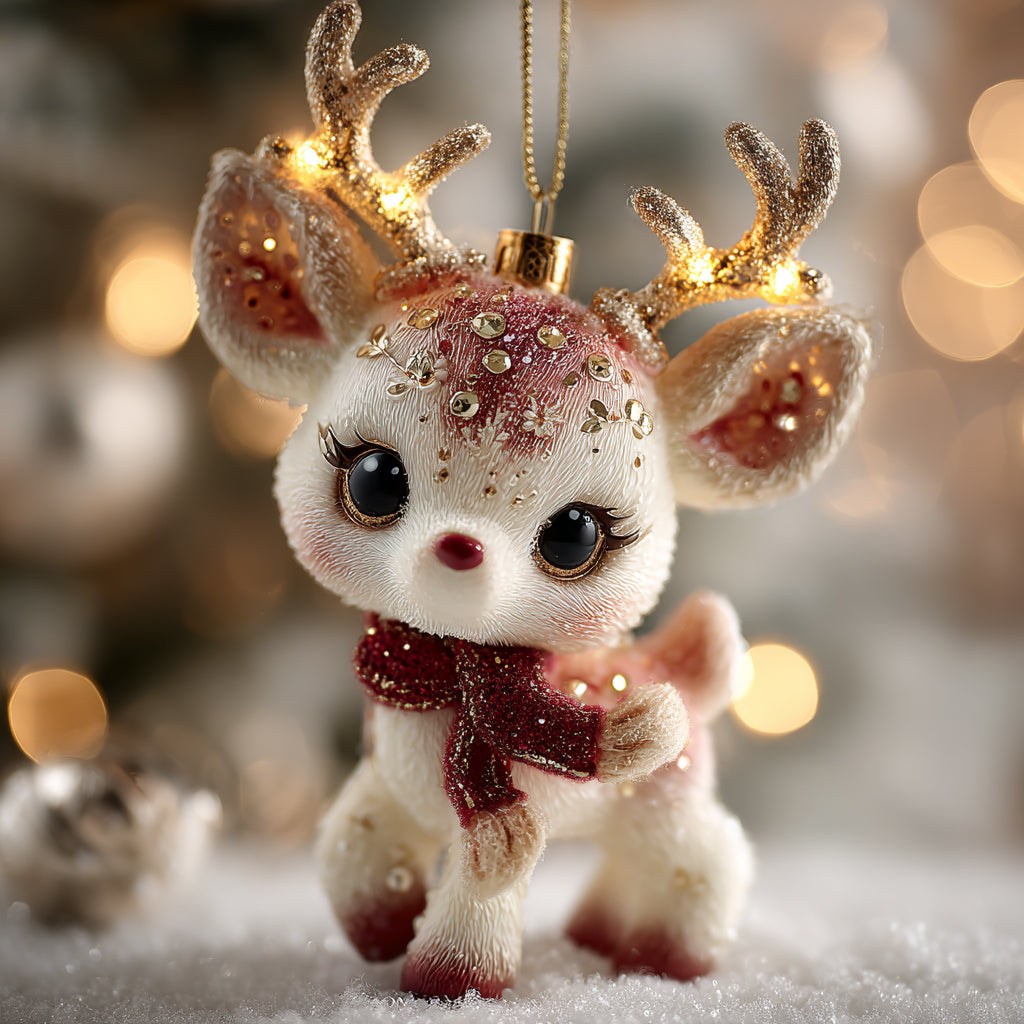 Merry Reindeer Joy Mica Ornament NCU0HT108