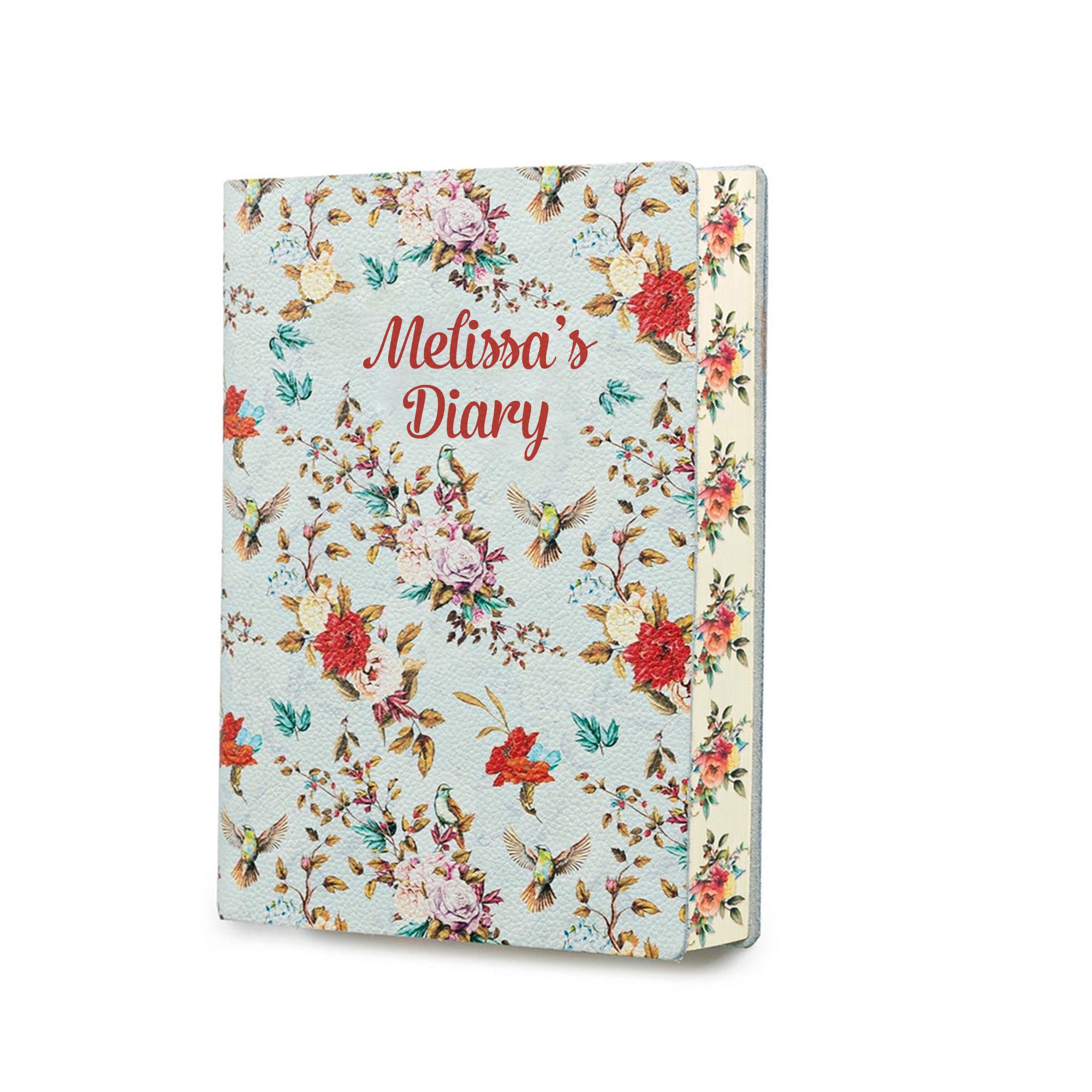 My Diary With Nightingale Uccelli (Birds) Floral Leather Journal - Gift For Fiends, Family Members