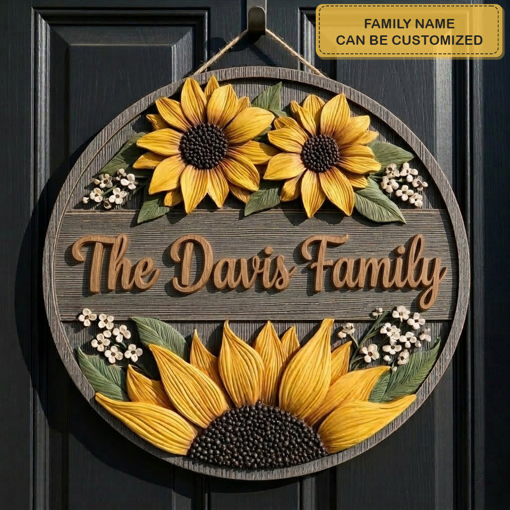 Midnight Petal Personalized Custom Door Sign AGC0VL056