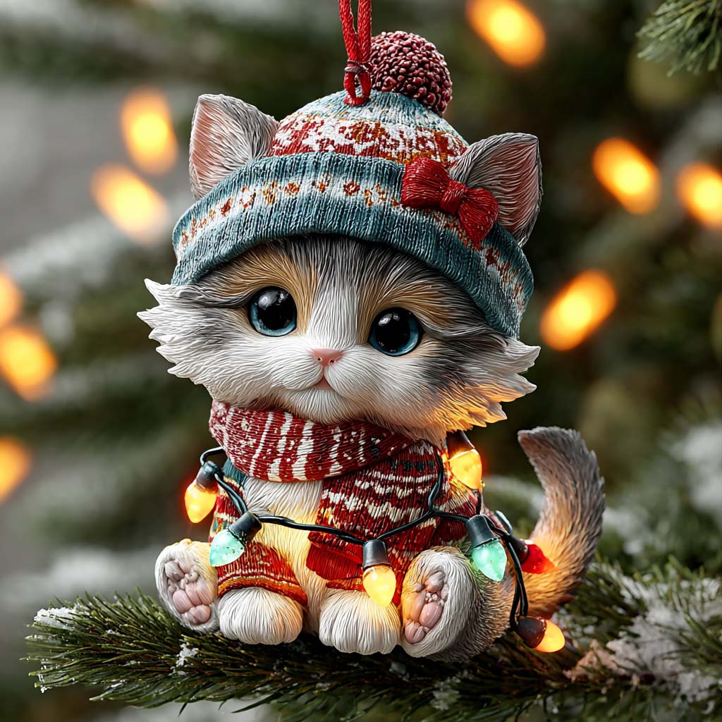 Mistle Meow Mica Ornament NCU0HT079