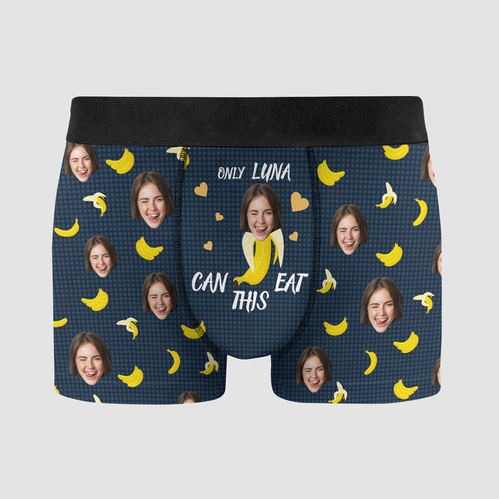 Only I Can Eat This - Personalized Custom Men's Boxer Briefs - Gift For Couple, Boyfriend, Husband