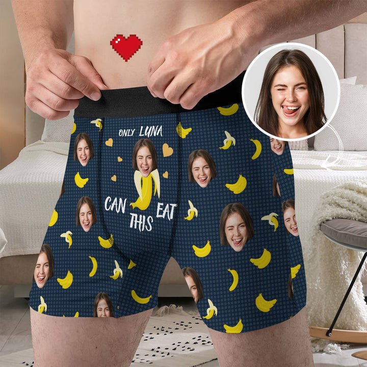 Only I Can Eat This - Personalized Custom Men's Boxer Briefs - Gift For Couple, Boyfriend, Husband