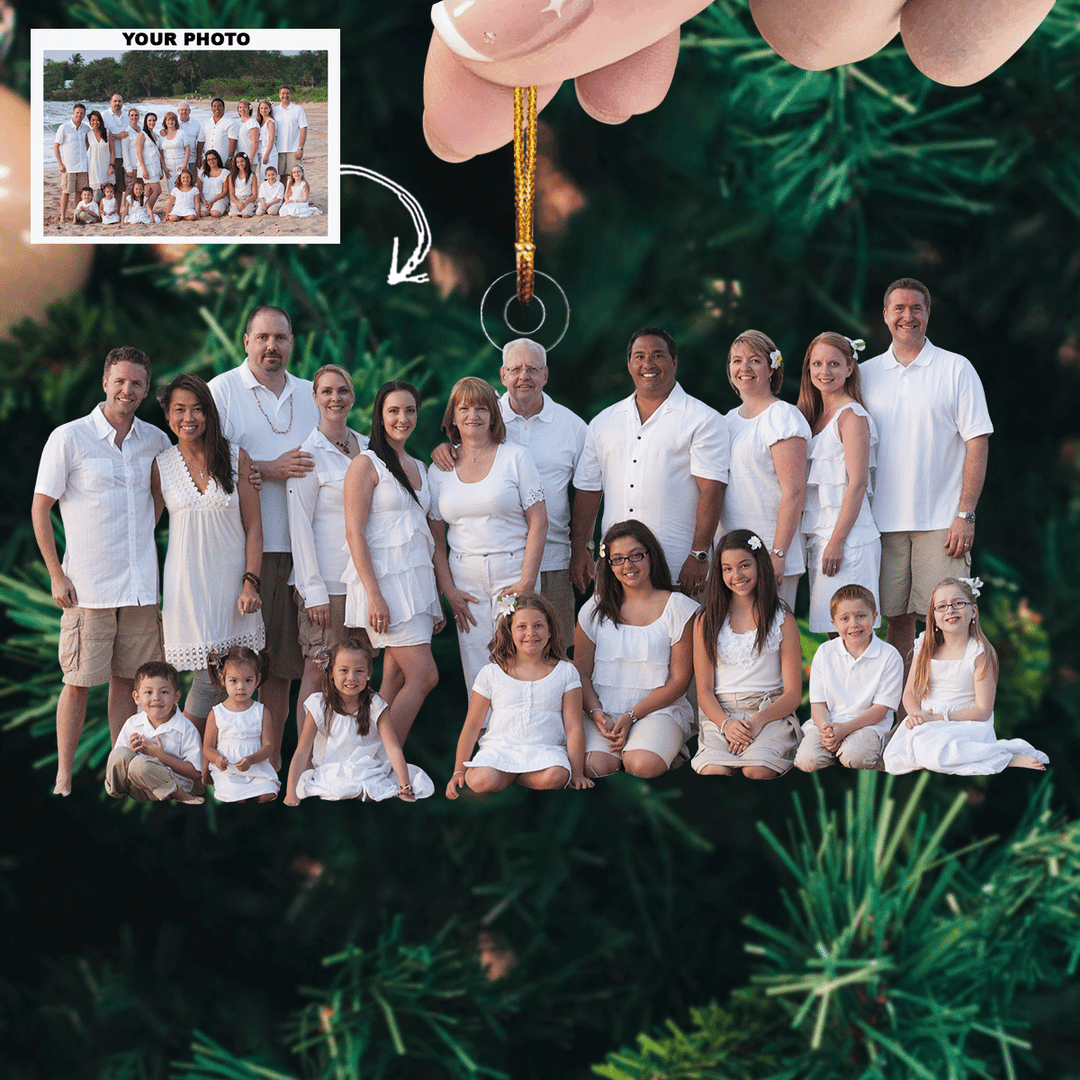 Beach Reunion - Personalized Photo Mica Ornament - Gift For Family, Family Members