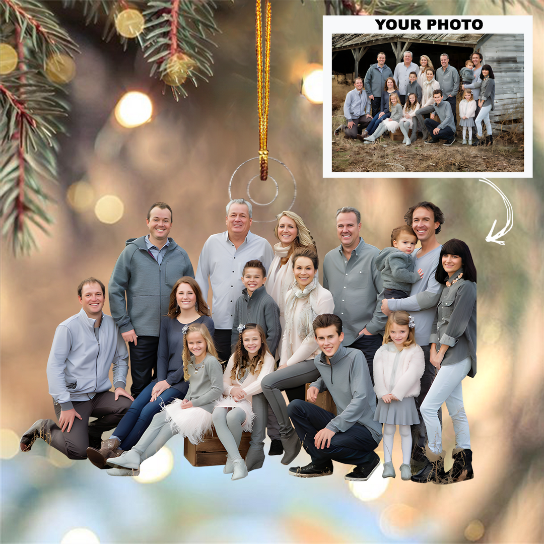 Customized Photo Ornament Family Forever V4 - Personalized Photo Mica Ornament - Christmas Gift For Family Members