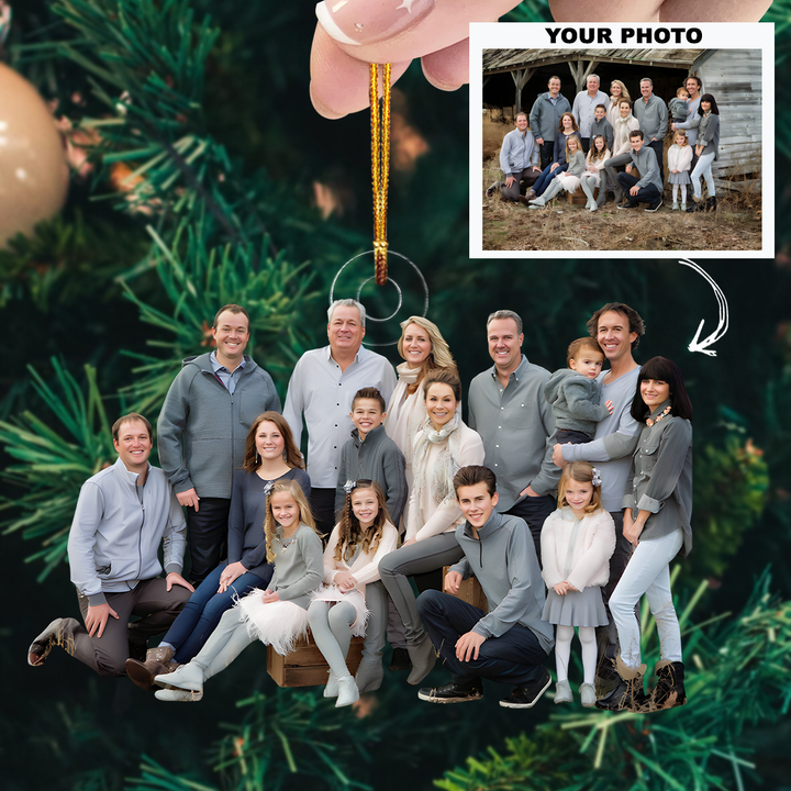 Customized Photo Ornament Family Forever V4 - Personalized Photo Mica Ornament - Christmas Gift For Family Members