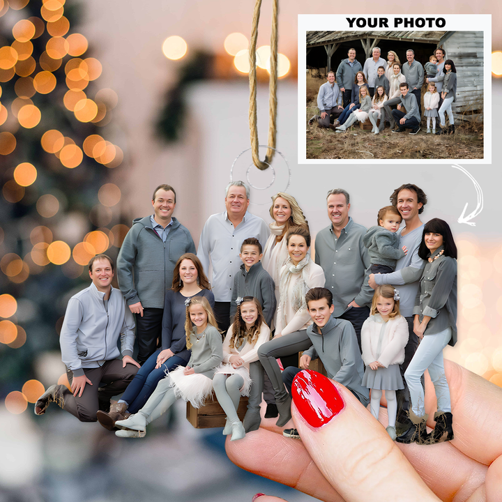 Customized Photo Ornament Family Forever V4 - Personalized Photo Mica Ornament - Christmas Gift For Family Members