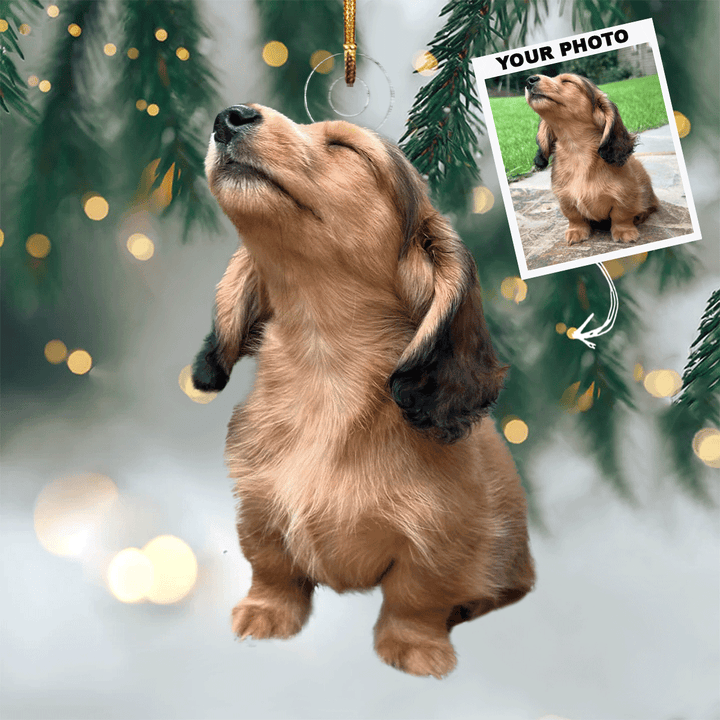 I Love You To The Moon And Back - Personalized Photo Mica Ornament - Christmas Gift For Pet Lovers, Dog Lovers, Cat Lovers
